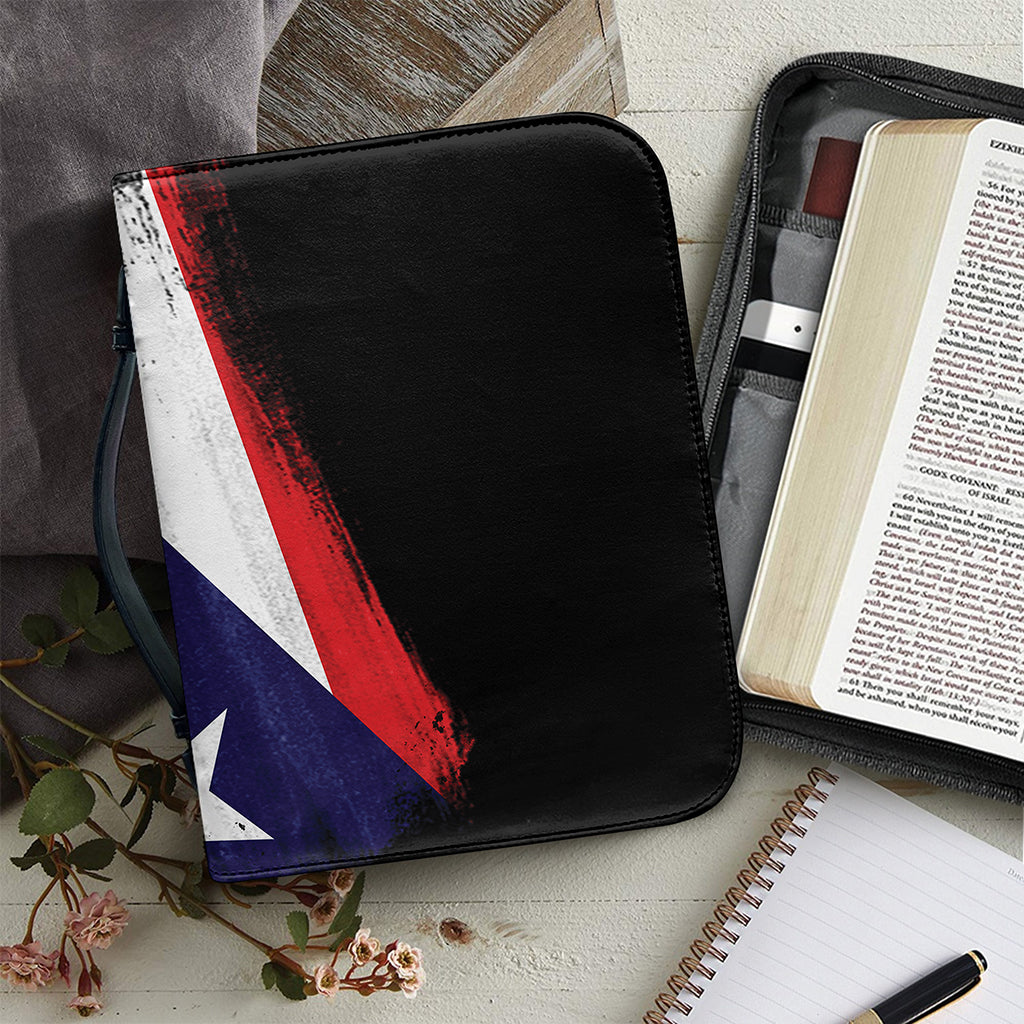 Flag Of Puerto Rico Print Leather Bible Cover