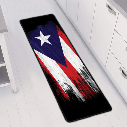 Flag Of Puerto Rico Print Long Kitchen Mat
