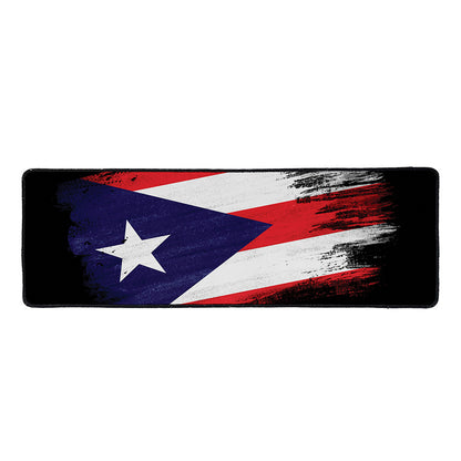 Flag Of Puerto Rico Print Long Kitchen Mat