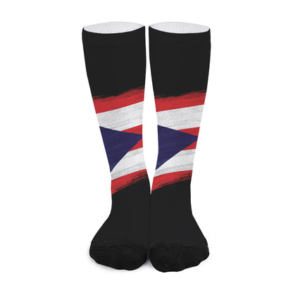 Flag Of Puerto Rico Print Long Socks
