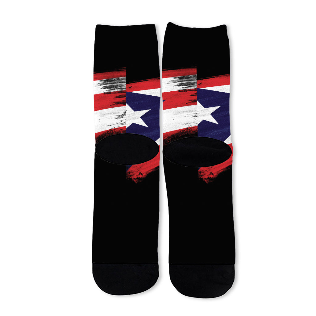 Flag Of Puerto Rico Print Long Socks
