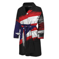 Flag Of Puerto Rico Print Men's Bathrobe