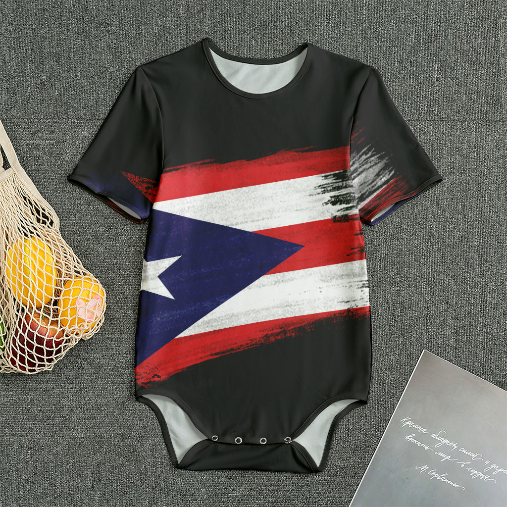Flag Of Puerto Rico Print Men's Bodysuit