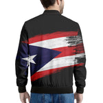 Flag Of Puerto Rico Print Men's Bomber Jacket