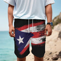 Flag Of Puerto Rico Print Men's Cargo Shorts