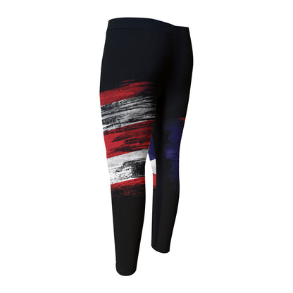 Flag Of Puerto Rico Print Men's Compression Pants