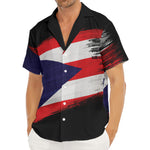Flag Of Puerto Rico Print Men's Deep V-Neck Shirt
