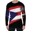 Flag Of Puerto Rico Print Men's Long Sleeve T-Shirt