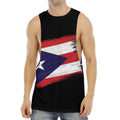 Flag Of Puerto Rico Print Men's Muscle Tank Top