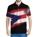 Flag Of Puerto Rico Print Men's Polo Shirt