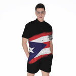 Flag Of Puerto Rico Print Men's Rompers