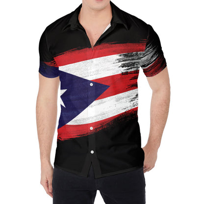 Flag Of Puerto Rico Print Men's Shirt
