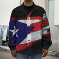 Flag Of Puerto Rico Print Men's Shirt Jacket