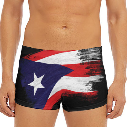 Flag Of Puerto Rico Print Men's Short Boxer Briefs
