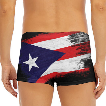 Flag Of Puerto Rico Print Men's Short Boxer Briefs