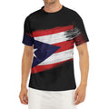 Flag Of Puerto Rico Print Men's Short Sleeve Rash Guard