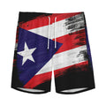 Flag Of Puerto Rico Print Men's Athletic Shorts