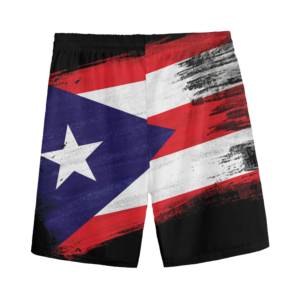 Flag Of Puerto Rico Print Men's Sports Shorts