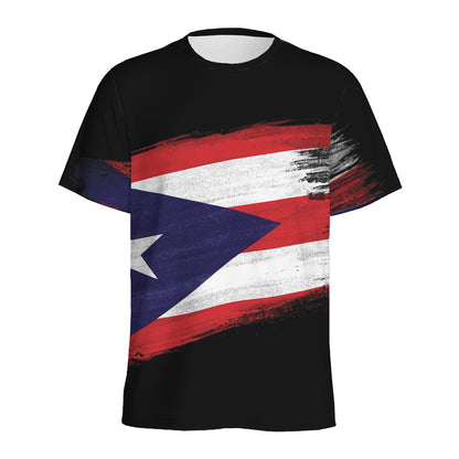 Flag Of Puerto Rico Print Men's Sports T-Shirt