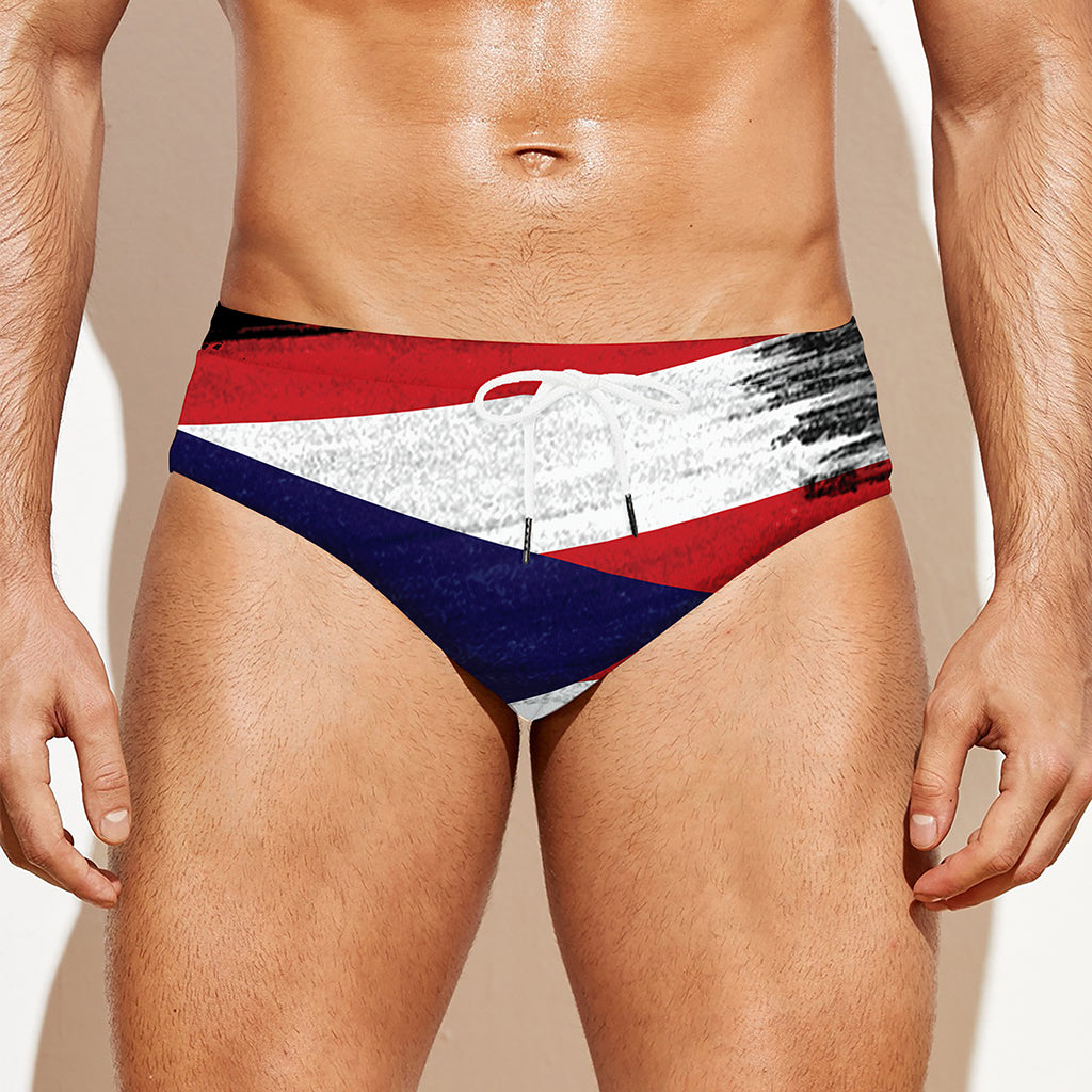 Flag Of Puerto Rico Print Men's Swim Briefs