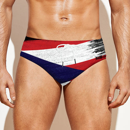 Flag Of Puerto Rico Print Men's Swim Briefs