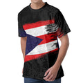 Flag Of Puerto Rico Print Men's Velvet T-Shirt