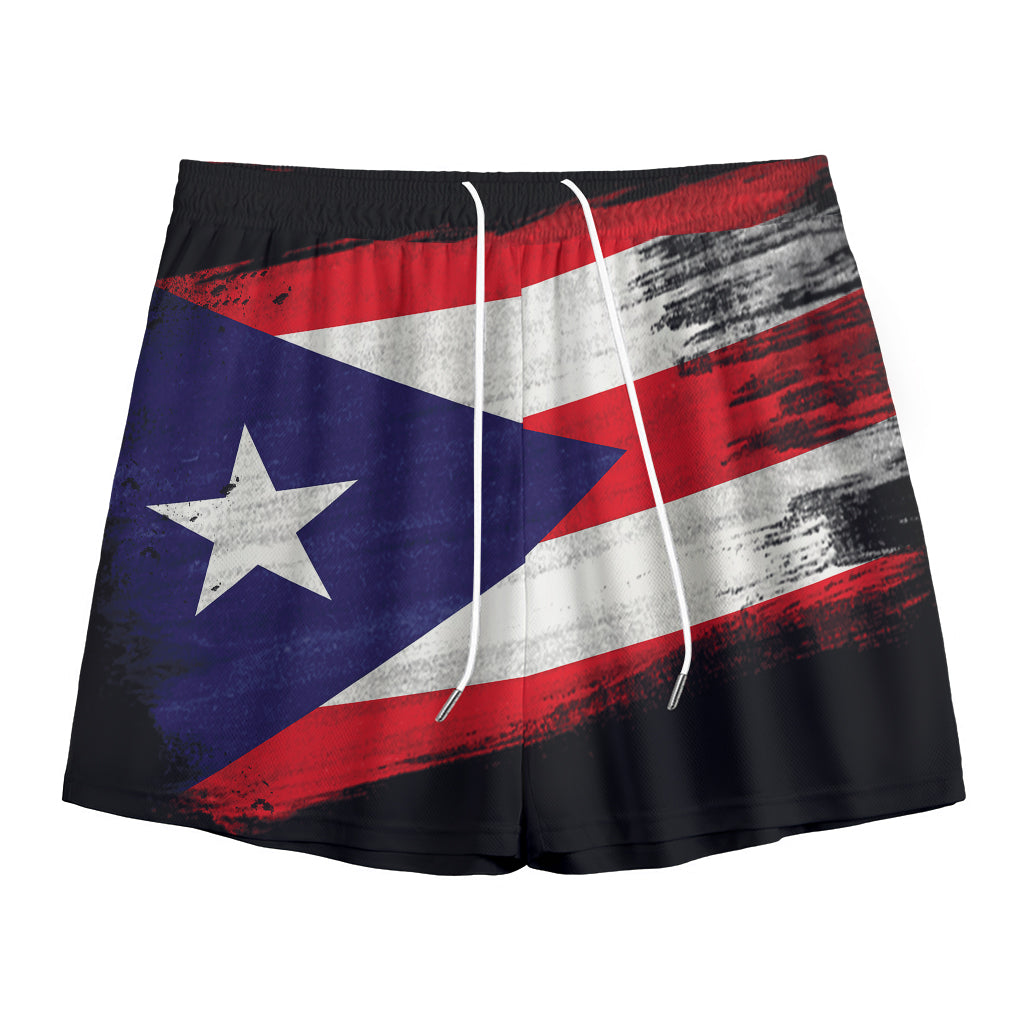 Flag Of Puerto Rico Print Mesh Shorts