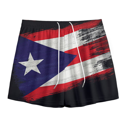 Flag Of Puerto Rico Print Mesh Shorts
