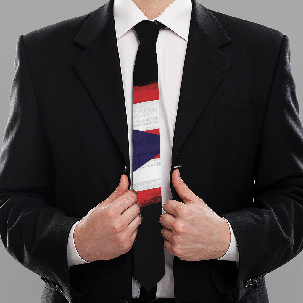 Flag Of Puerto Rico Print Necktie