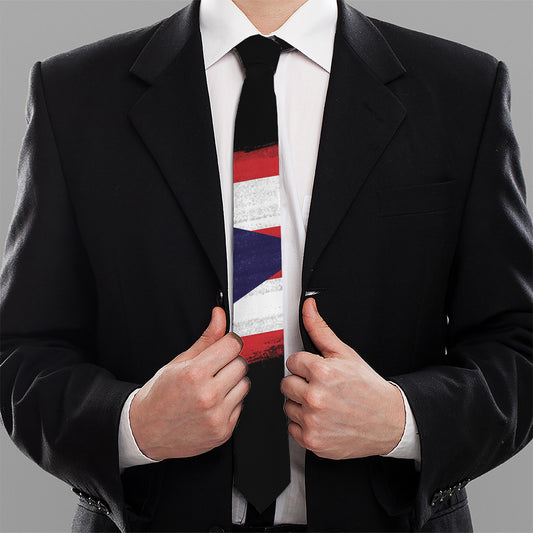 Flag Of Puerto Rico Print Necktie