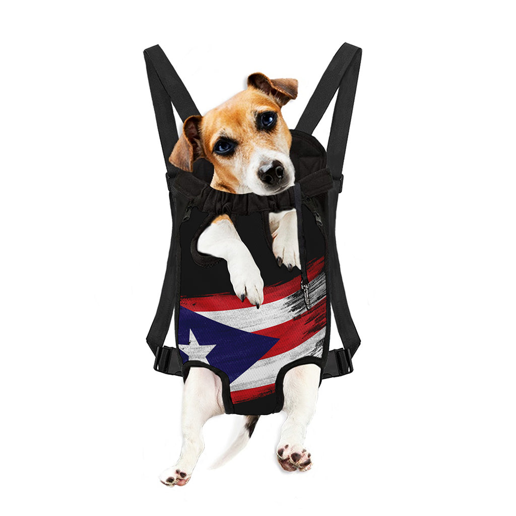 Flag Of Puerto Rico Print Pet Carrier Backpack