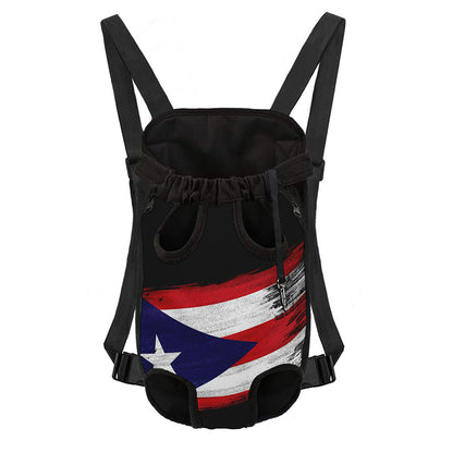 Flag Of Puerto Rico Print Pet Carrier Backpack