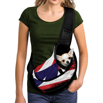 Flag Of Puerto Rico Print Pet Sling Carrier