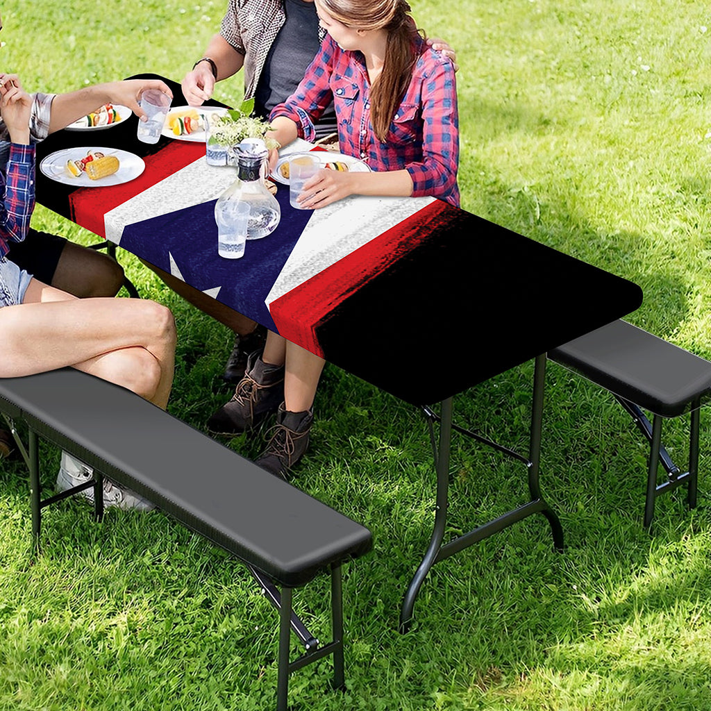 Flag Of Puerto Rico Print Picnic Table Cover