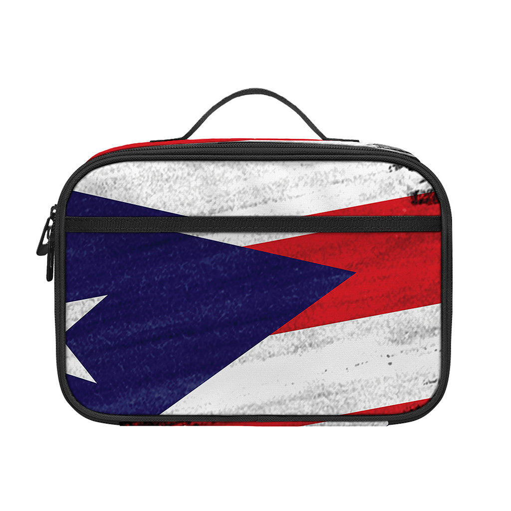 Flag Of Puerto Rico Print Portable Lunch Bag