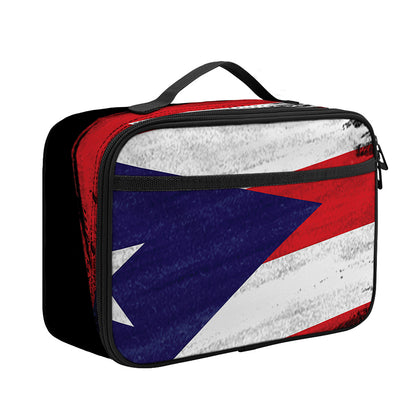 Flag Of Puerto Rico Print Portable Lunch Bag