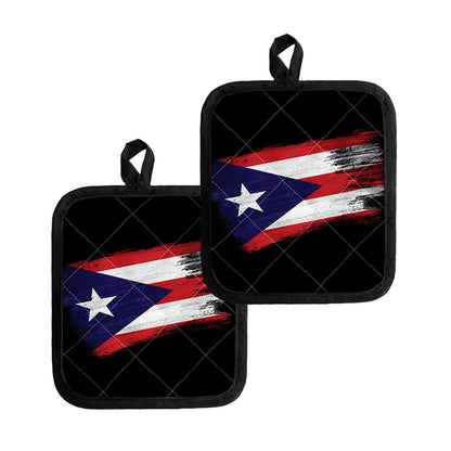 Flag Of Puerto Rico Print Pot Holders