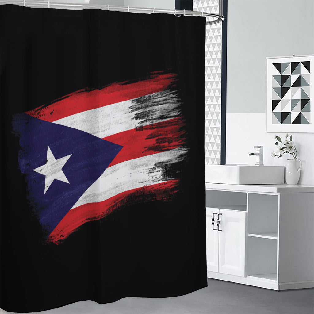 Flag Of Puerto Rico Print Premium Shower Curtain