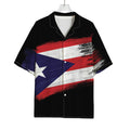 Flag Of Puerto Rico Print Rayon Hawaiian Shirt