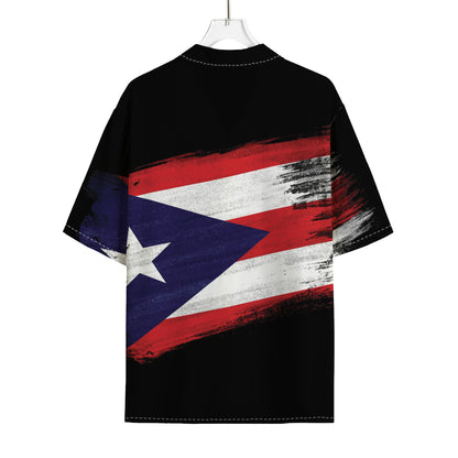 Flag Of Puerto Rico Print Rayon Hawaiian Shirt
