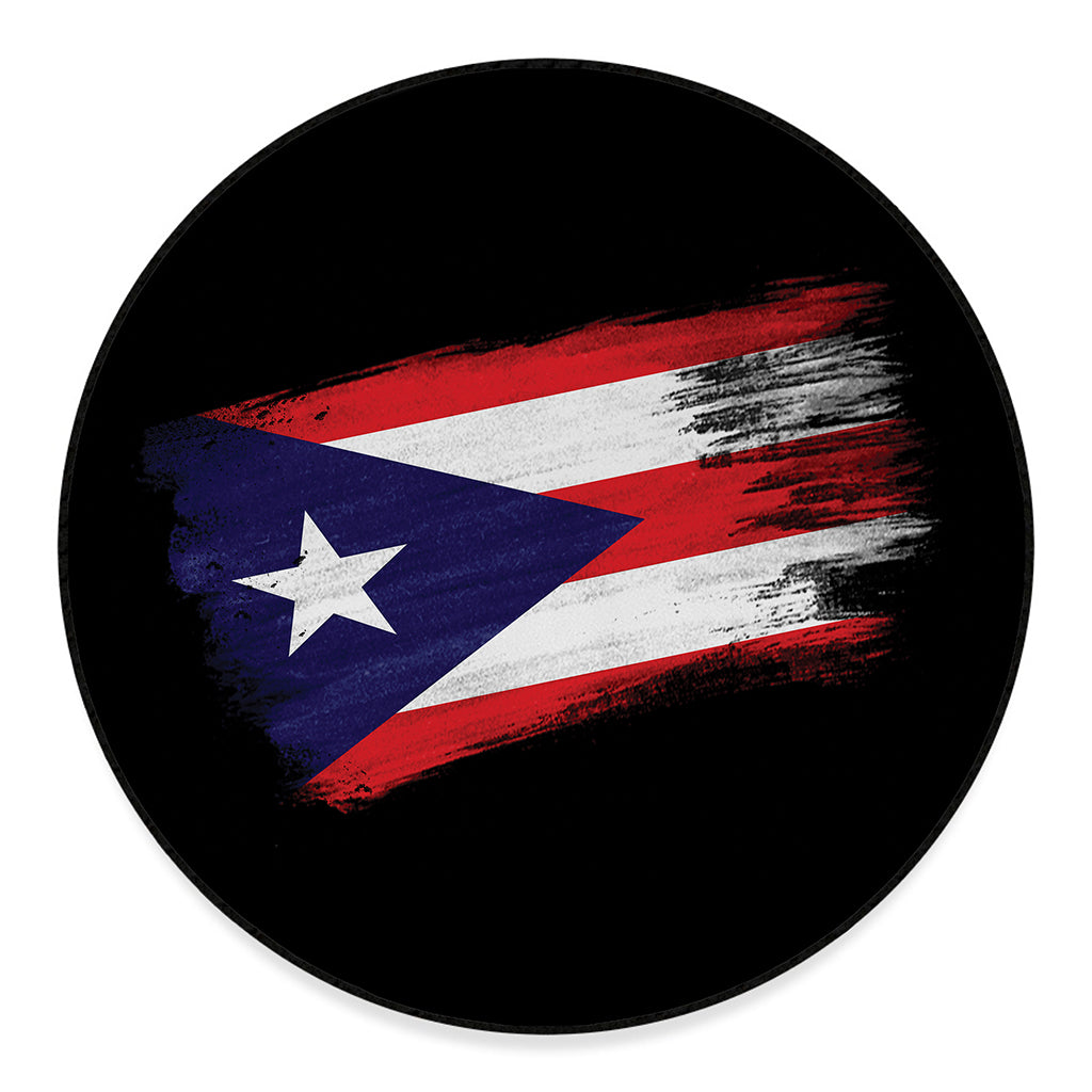 Flag Of Puerto Rico Print Round Floor Mat