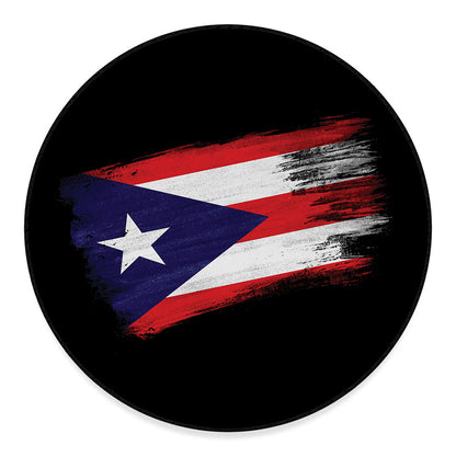 Flag Of Puerto Rico Print Round Floor Mat
