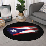Flag Of Puerto Rico Print Round Rug