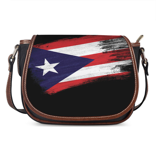 Flag Of Puerto Rico Print Saddle Bag