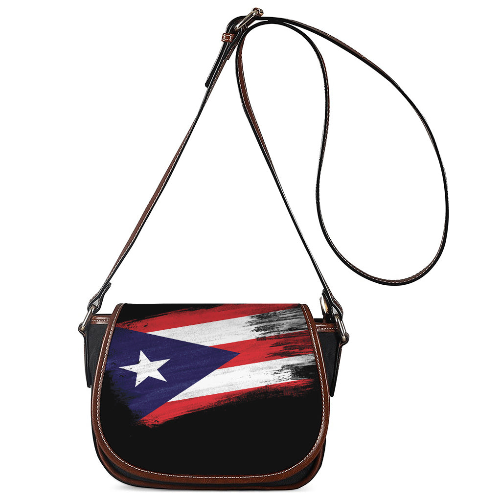 Flag Of Puerto Rico Print Saddle Bag
