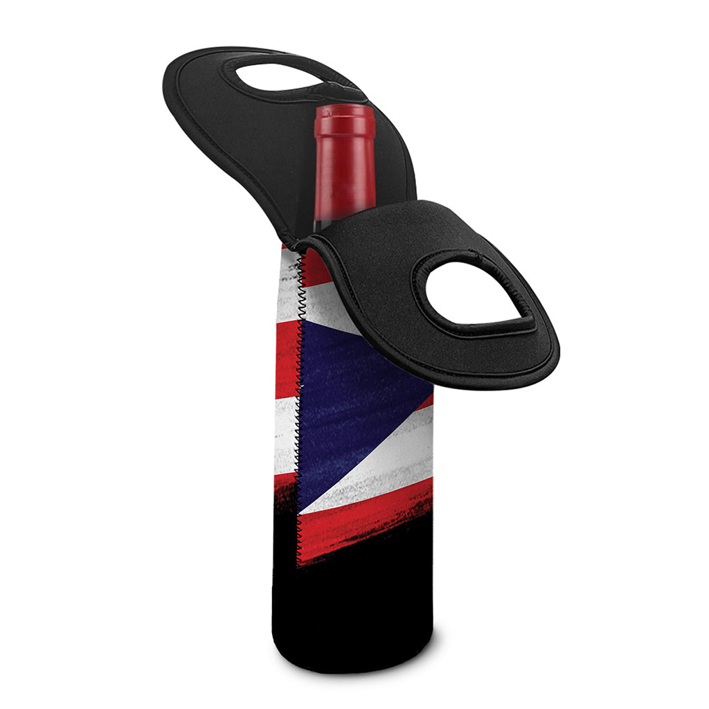 Flag Of Puerto Rico Print Single Neoprene Wine Tote