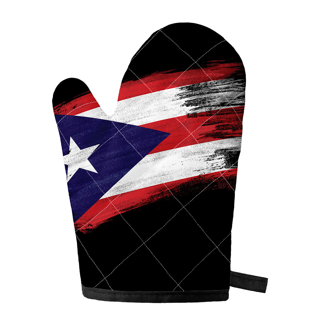 Flag Of Puerto Rico Print Single Oven Mitt