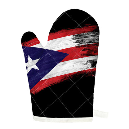 Flag Of Puerto Rico Print Single Oven Mitt