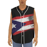 Flag Of Puerto Rico Print Sleeveless Baseball Jersey