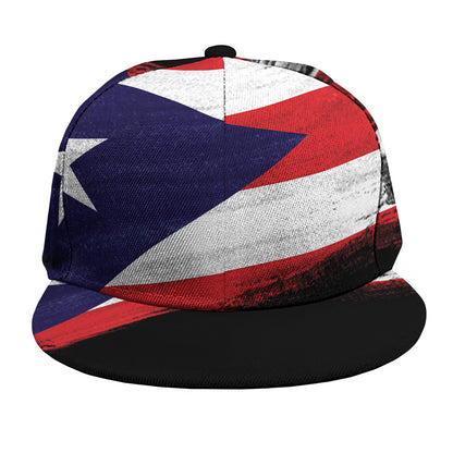 Flag Of Puerto Rico Print Snapback Cap